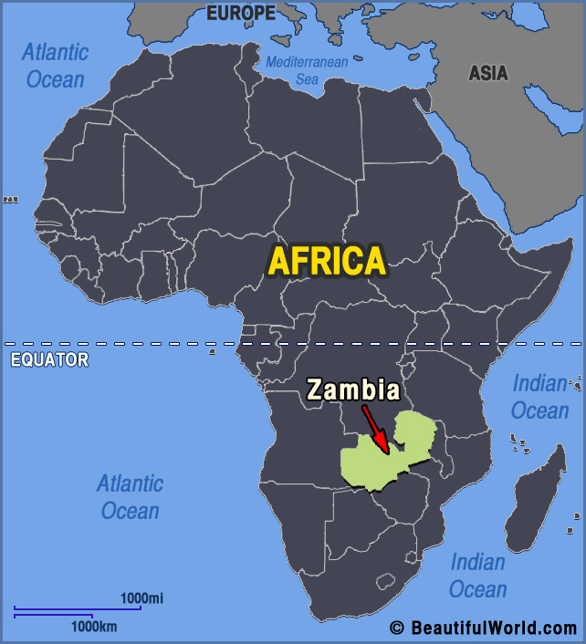 Zambia, Africa Map