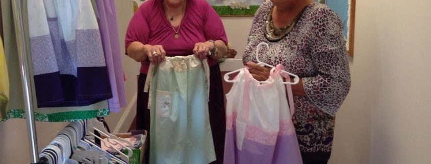 dresses made by the Dorcus Club to be taken to Nicaragua